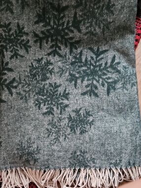 Nido Notte Italia Green Wool Snowflake Throw Blanket